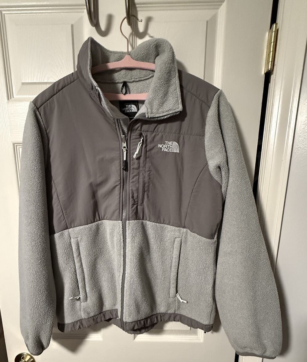 North Face Jacket Womens Large Full Zip Long Sleeve Outdoors Gray